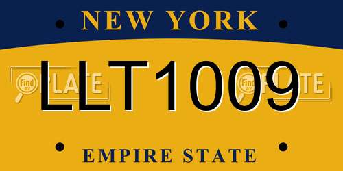 LLT1009 New York License Plate