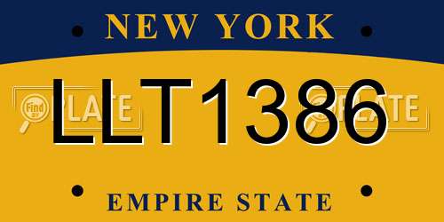 LLT1386 New York License Plate