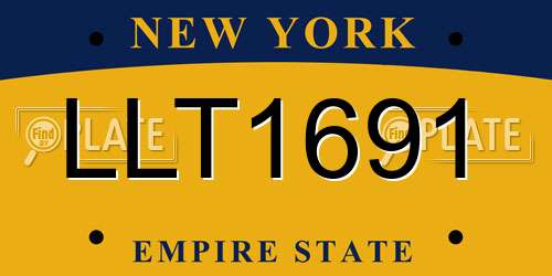 LLT1691 New York License Plate