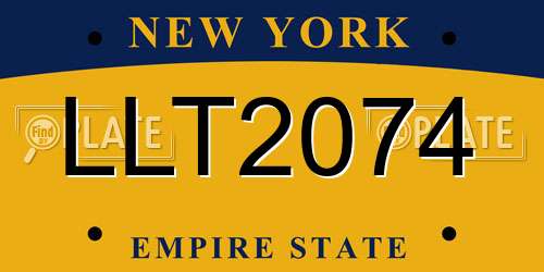 LLT2074 New York License Plate