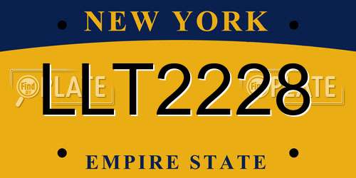 LLT2228 New York License Plate