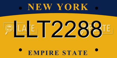 LLT2288 New York License Plate