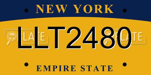 LLT2480 New York License Plate