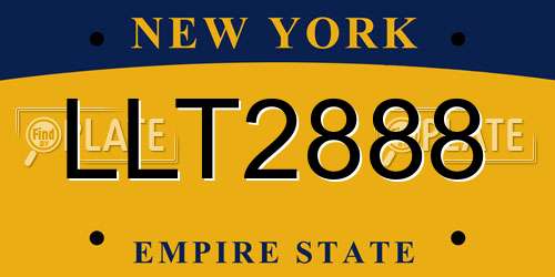 LLT2888 New York License Plate