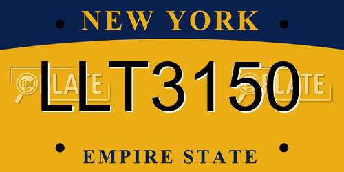 LLT3150 New York License Plate