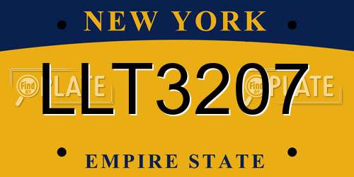 LLT3207 New York License Plate