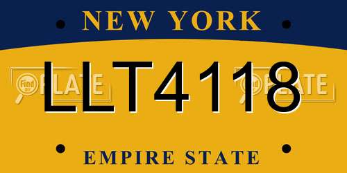 LLT4118 New York License Plate