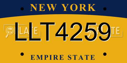 LLT4259 New York License Plate