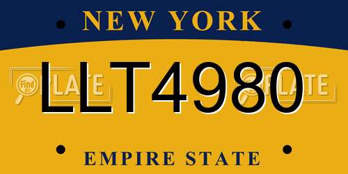 LLT4980 New York License Plate
