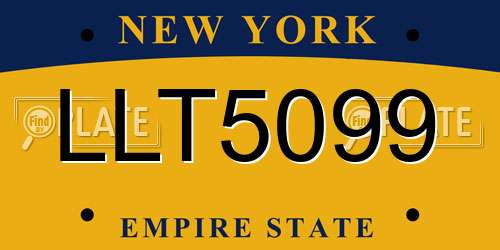 LLT5099 New York License Plate