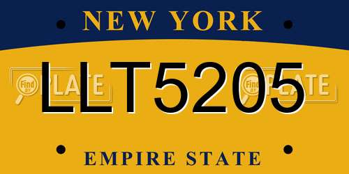 LLT5205 New York License Plate