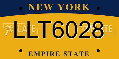LLT6028 New York License Plate
