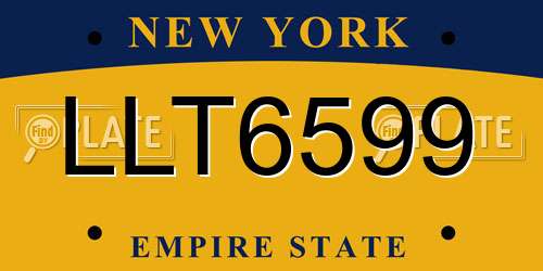LLT6599 New York License Plate