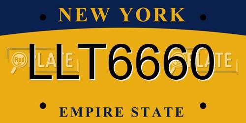 LLT6660 New York License Plate