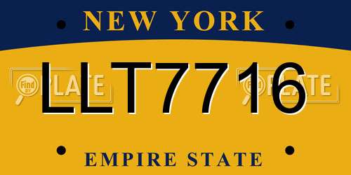 LLT7716 New York License Plate