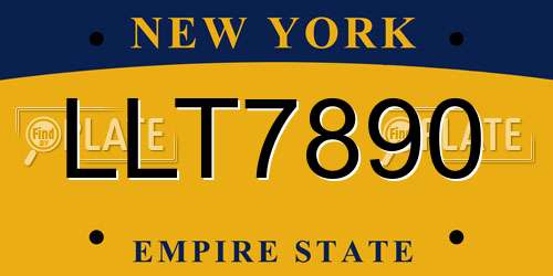 LLT7890 New York License Plate