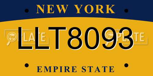 LLT8093 New York License Plate