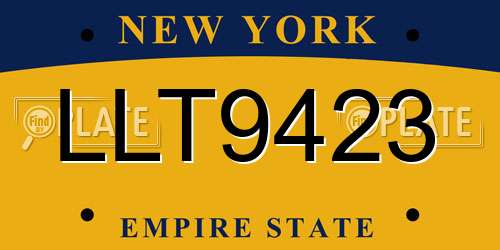 LLT9423 New York License Plate