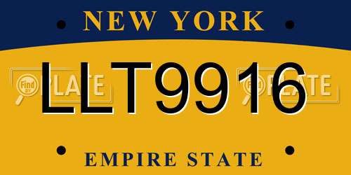 LLT9916 New York License Plate