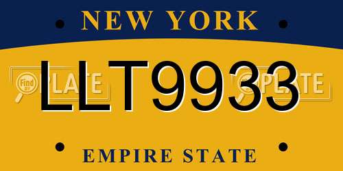 LLT9933 New York License Plate