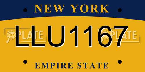 LLU1167 New York License Plate