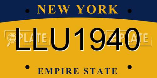 LLU1940 New York License Plate
