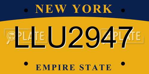 LLU2947 New York License Plate