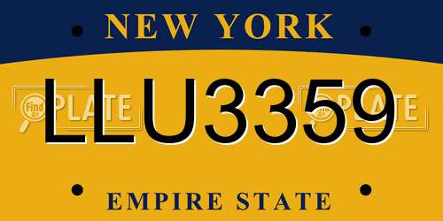 LLU3359 New York License Plate
