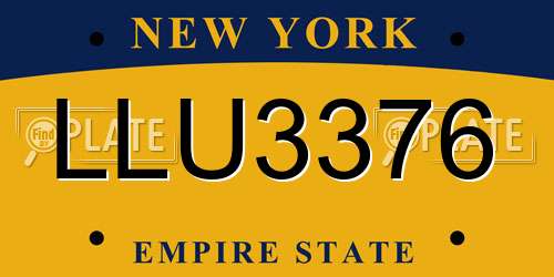 LLU3376 New York License Plate