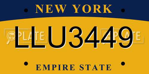 LLU3449 New York License Plate