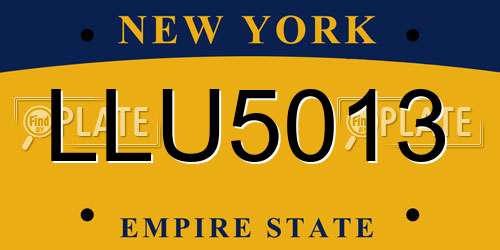 LLU5013 New York License Plate