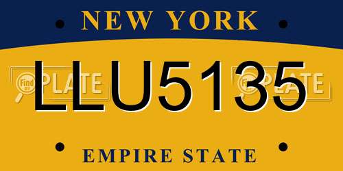 LLU5135 New York License Plate
