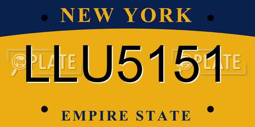 LLU5151 New York License Plate