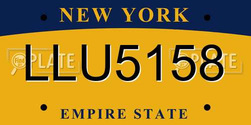 LLU5158 New York License Plate