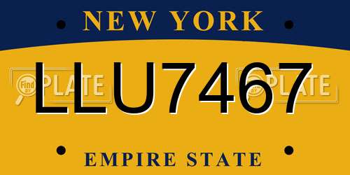 LLU7467 New York License Plate