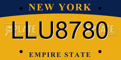 LLU8780 New York License Plate