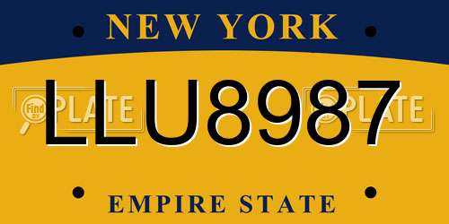 LLU8987 New York License Plate