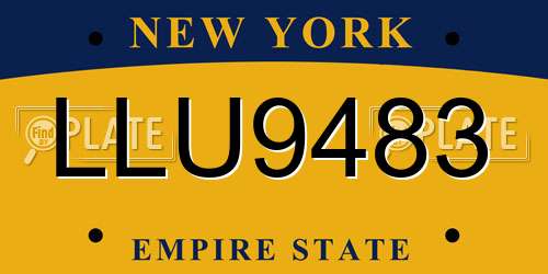 LLU9483 New York License Plate