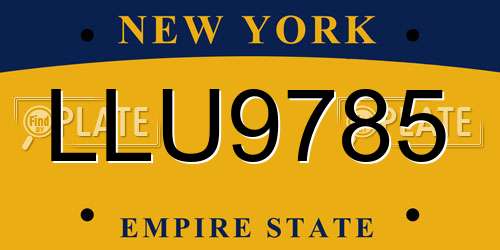 LLU9785 New York License Plate