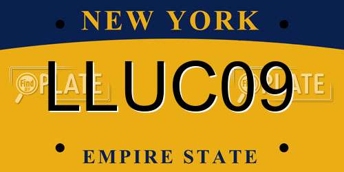 LLUC09 New York License Plate
