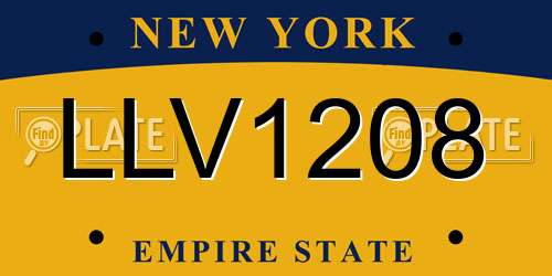 LLV1208 New York License Plate