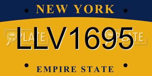 LLV1695 New York License Plate