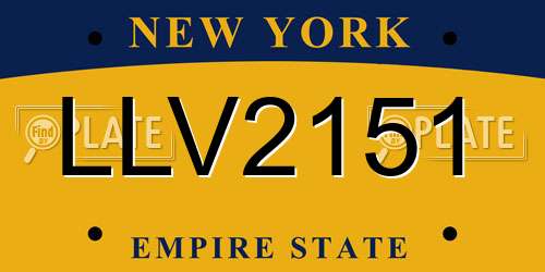 LLV2151 New York License Plate