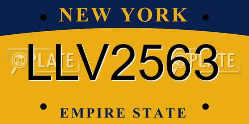LLV2563 New York License Plate