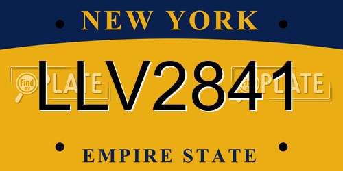 LLV2841 New York License Plate