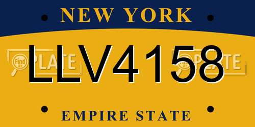 LLV4158 New York License Plate