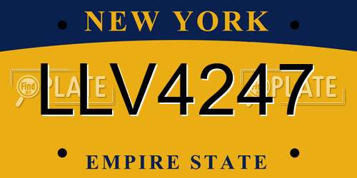 LLV4247 New York License Plate