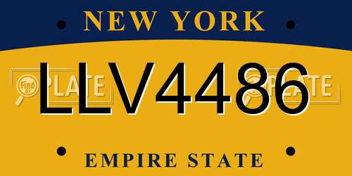 LLV4486 New York License Plate