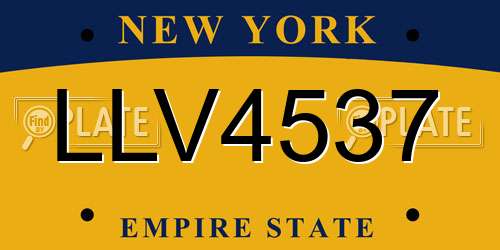 LLV4537 New York License Plate