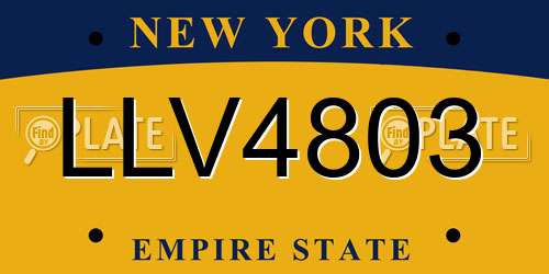 LLV4803 New York License Plate